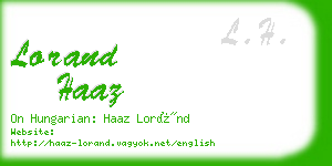 lorand haaz business card